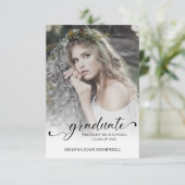 Invitation Chic Typography Script Graduate School Graduation (Debout devant)