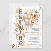 Invitation Chic Un Bébé Brûle Café Brunch Baby shower (Devant)