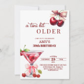 Invitation Chic Un Petit Peu Plus Vieux Cherry Martini 39e An (Devant)