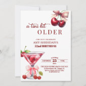 Invitation Chic Un Peu Plus Vieux Cherry Martini 52e Annivers (Devant)