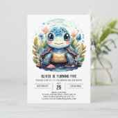 Invitation Chic Under the Sea Blue Turtle Boy (Debout devant)