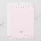 Invitation Chic Unicorn Confetti 1er anniversaire (Dos)
