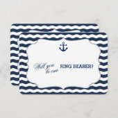 Invitation Chic Vagues de la Marine BE MY GARÇON D'HONNEUR (Devant / Derrière)