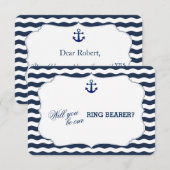 Invitation Chic Vagues de Marine de la Marine BE MON PORTEUR  (Devant / Derrière)