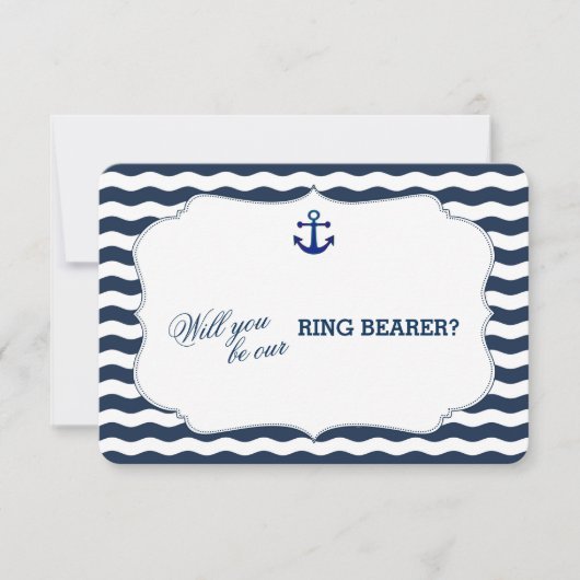 Invitation Chic Vagues de Marine de la Marine BE MON PORTEUR  (Devant)