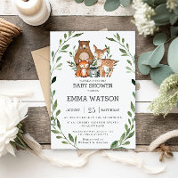 Chic verdure Bois Animaux Baby shower Forêt