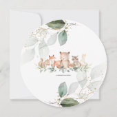 Invitation Chic verdure Bois Animaux Baby shower Neutre (Dos)
