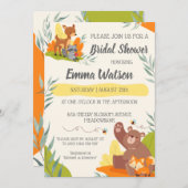 Invitation Chic verdure forêt Fête des mariées animale forêt (Devant / Derrière)