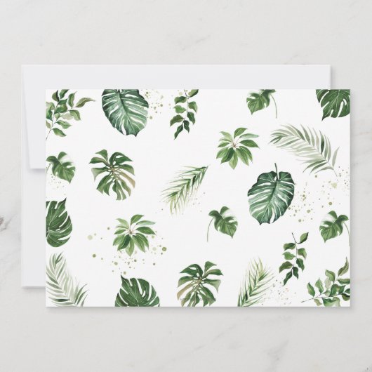 Invitation Chic verdure mignonne Jungle Animaux Baby Sip and  (Dos)
