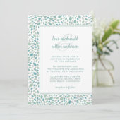 Invitation Chic Vert Abstrait Floral Mariage de la mer (Debout devant)