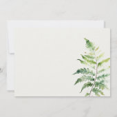 Invitation Chic Vert Aquarelle Fern Foliage Couples Douche (Dos)