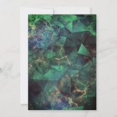 Invitation Chic vert turquoise or parties scintillant gouttes (Dos)