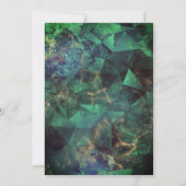 Invitation Chic vert turquoise or parties scintillant gouttes (Dos)