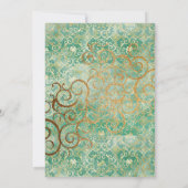 Invitation chic verte et dorée pour le 50e anniver (Dos)