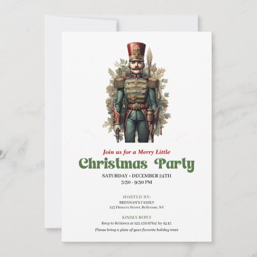Invitation Chic Victorian Christmas Nutcracker Party Invites (Devant)