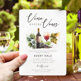Invitation Chic Vino Avant Vows Watercolor Vineyard
