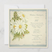 Invitation Chic Vintage Daisies 95e Anniversaire (Dos)