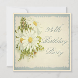 Invitation Chic Vintage Daisies 95e Anniversaire