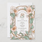 Invitation Chic Vintage Floral Rose Art Nouveau (Devant)