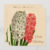 Invitation Chic Vintage Hyacinths 35e anniversaire (Devant / Derrière)