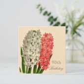 Invitation Chic Vintage Hyacinths 90e anniversaire (Debout devant)
