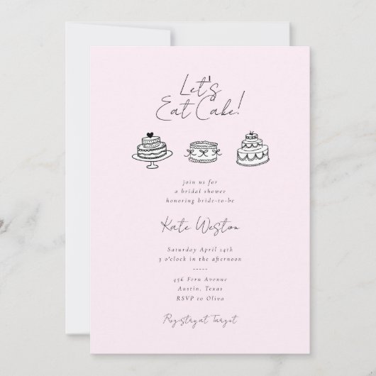 Invitation Chic Vintage Pink Bridal Shower (Devant)