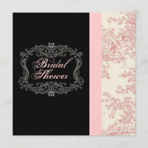 Invitation Chic Vintage Rose Floral Douche nuptial