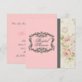 Invitation Chic Vintage Rose Floral Douche nuptial (Devant / Derrière)