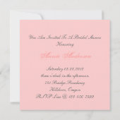 Invitation Chic Vintage Rose Floral Douche nuptial (Dos)