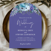 Invitation Chic violet foncé bleu foncé arche mariage