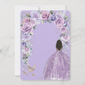 Invitation Chic violet Lavande Lavande Flore Arc Quinceañera (Dos)