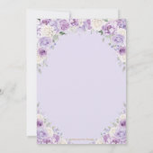 Invitation Chic violet Lilac blanc floral 50e 60e anniversair (Dos)