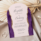 Invitation Chic violet or Agate Arch Blush Mariage