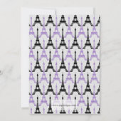Invitation Chic violet Paris Tour Eiffel Douche nuptiale (Dos)