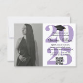 invitation chic violet pour la fête de remise des (Devant)