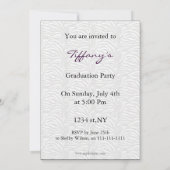 Invitation chic violet triple photo Graduation (Dos)