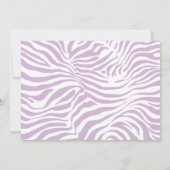 Invitation Chic Violet Zebra Stripes Baby shower fille (Dos)