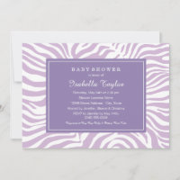 Chic Violet Zebra Stripes Baby shower fille