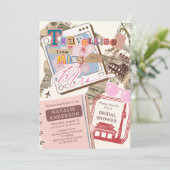 Invitation Chic Voyage de Mlle à Mme Fête des mariées (Debout devant)