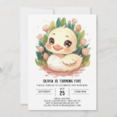 Invitation Chic Watercolor Canard Anniversaire (Devant)