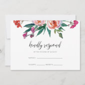 Invitation Chic Watercolor Floral Wedding RSVP (Devant)