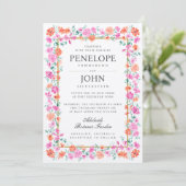 Invitation Chic Watercolor Flower Botanical Garden Wedding (Debout devant)