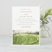 Invitation Chic Watercolor Green Winery Vineyard Mariage (Debout devant)
