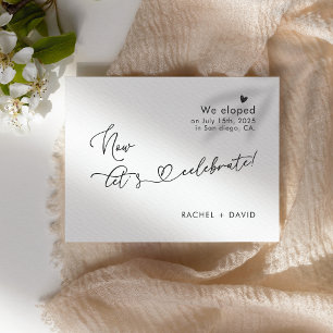 Invitation Chic We Eloped Now Fêtons l'Elopement Photo