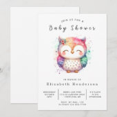 Invitation Chic Whimsical Owl Baby shower (Devant / Derrière)