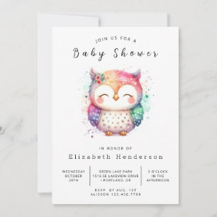 Invitation Chic Whimsical Owl Baby shower