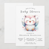 Invitation Chic Whimsical Owl Baby shower (Devant / Derrière)