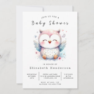 Invitation Chic Whimsical Owl Baby shower