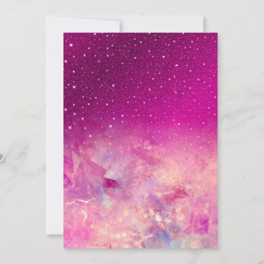 Invitation Chic whimsical rose ombre parties scintillant Noël (Dos)