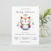 Invitation Chic Whimsy Owl Baby shower (Debout devant)